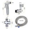 Handheld Bidet Sprayer Stainless Steel Bathroom Shower Toilet Bidet Sprayer Baby Cloth Diaper Sprayer Kit with Hose Brass Valve For Personal Hygiene T